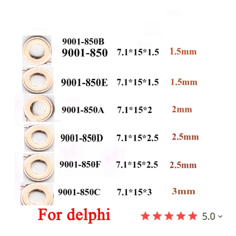 Дизельные медные прокладки ERIKC, толщина 9001-850C 9001-850 9001-850B 9001-850E 9001-850A 9001-850D 9001-850F для Delphi