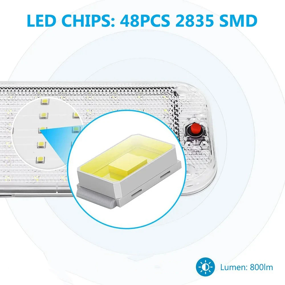 48LED светильник для автофургона багажника автомобиля 12-85 В чтения в кабине караван