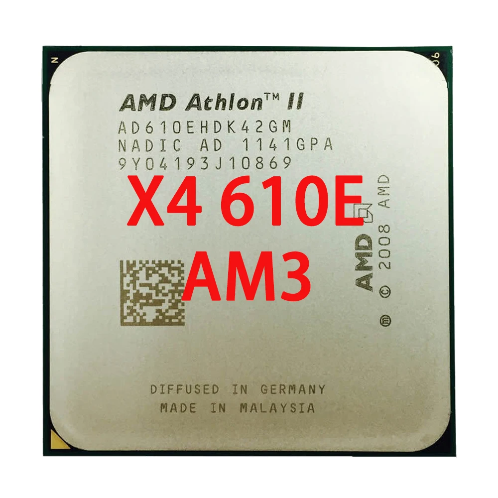 

AMD Athlon II X4 610e 2.4 GHz Quad-Core Quad-Thread CPU Processor AD610EHDK42GM Socket AM3