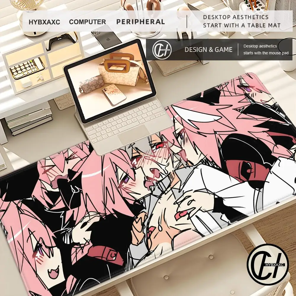 Hot Large Gaming Mouse Pad Astolfo Mousepad Gamer Sexy Girl Office Accessories Computer Keyboard Pink Mat