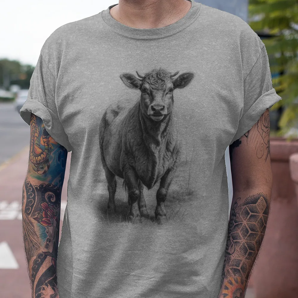 Футболка Highland с рисунком крупного рогатого скота коровы портрет диких животных