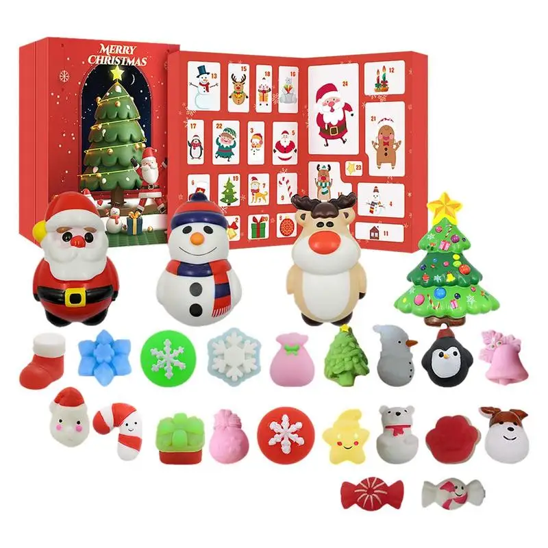 

Countdown Advent Calendars Mini Squishy Toys Advent Calendar 24 Days Of Holiday Countdown With Snowman Christmas Tree Elk Santa