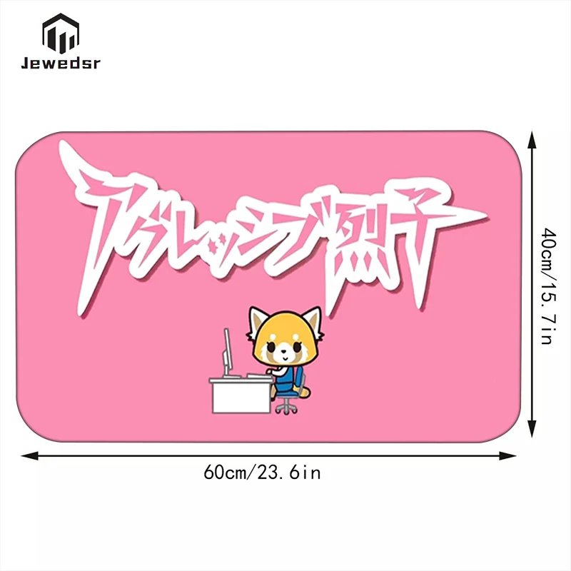 

Home Floor Mat Aggretsuko Printed Kitchen Rug Door Mats Kitchen Carpets AntiSlip Welcome Indoor Doormat Carpet Gift Living Room