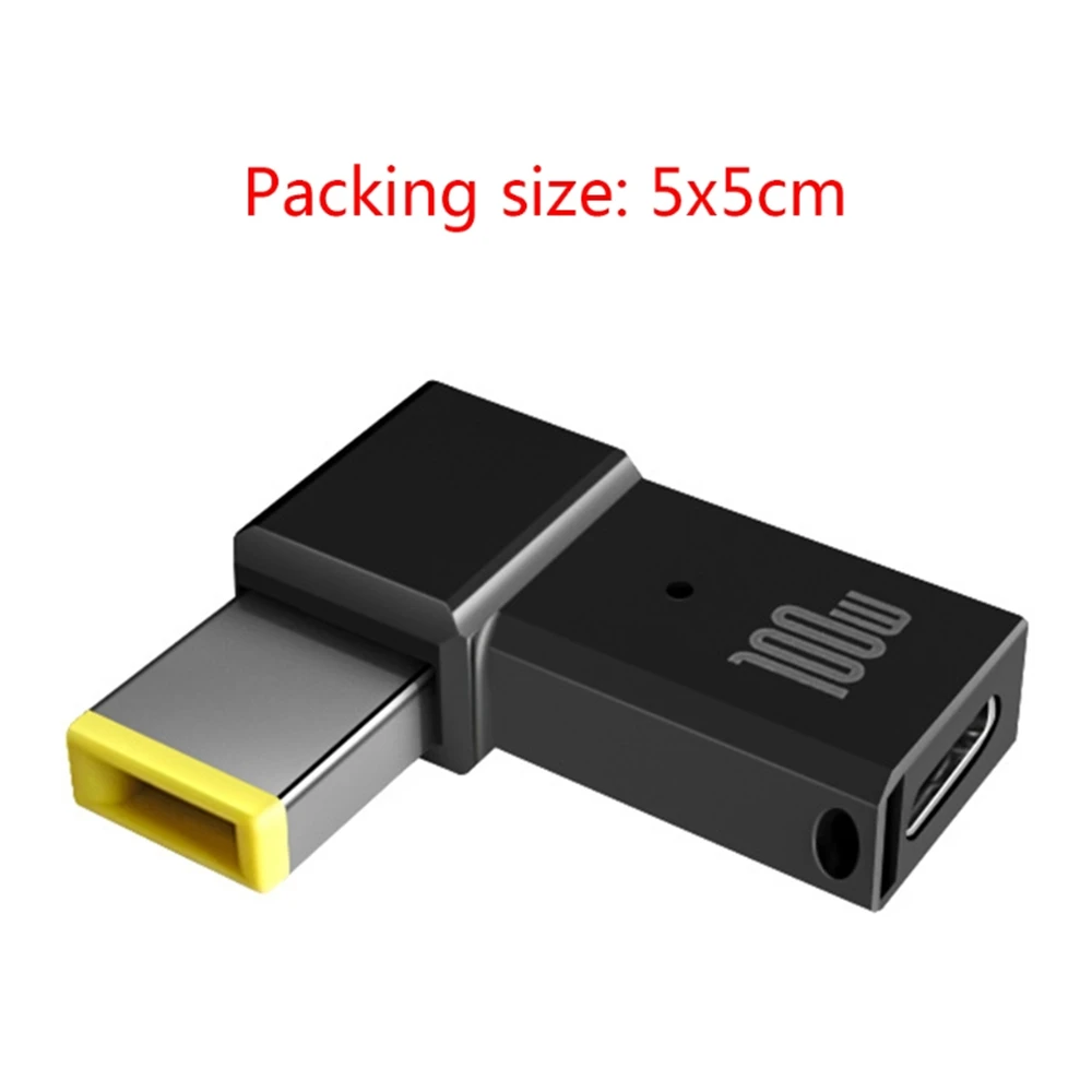 

100W USB Type C Female to Square PD Plug Converter USB-C Fast Charging Cable Thinkpad Laptop DC Power Adapter Connector