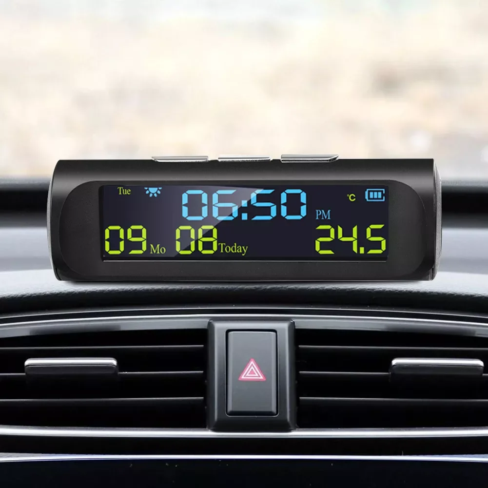 

New Ultra-thin LCD Digital Display Car Vehicle Dashboard Clock With Calendar Display Mini Portable Automobile Accessories