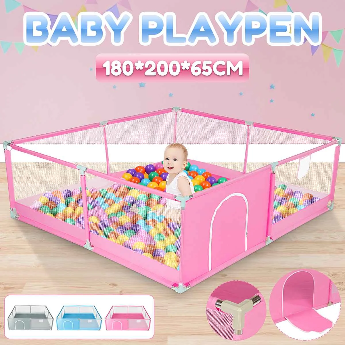 1.8x2m Kids Furniture Baby Playpen For Children Large Dry Pool Baby Playpen Safety Indoor Barriers Home Playground Park Fences