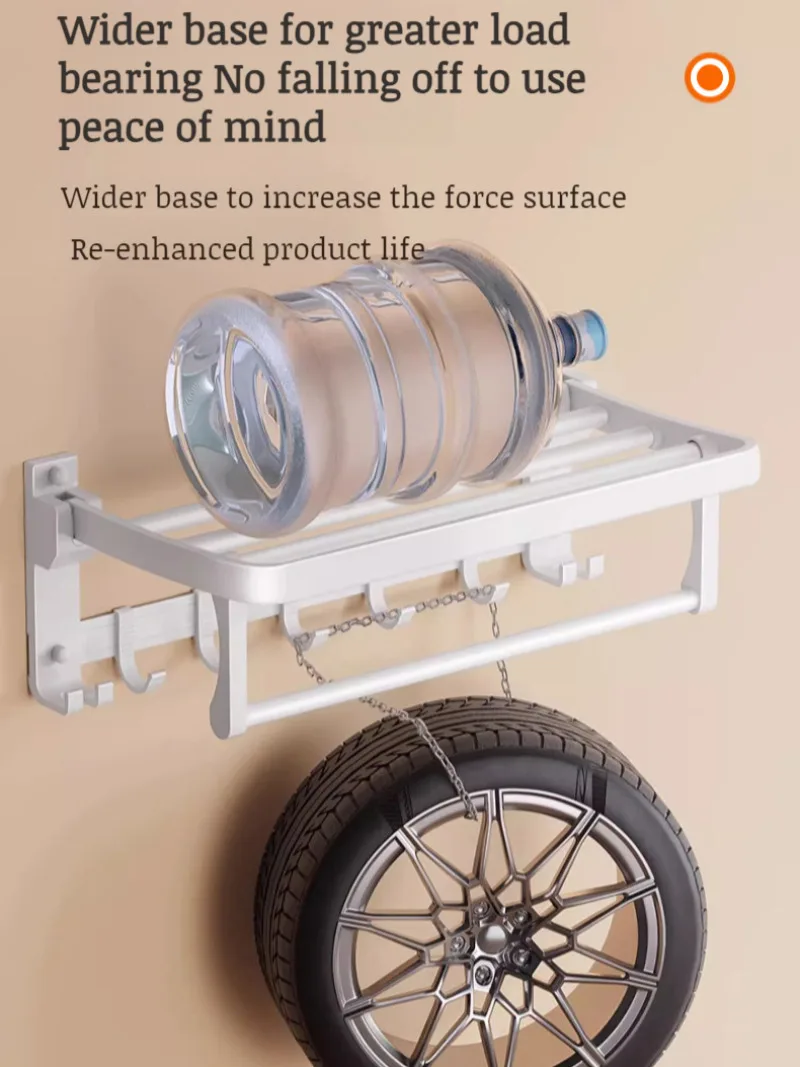 Белая настенная вешалка для полотенец NoPunch подвесная полка туалета банных