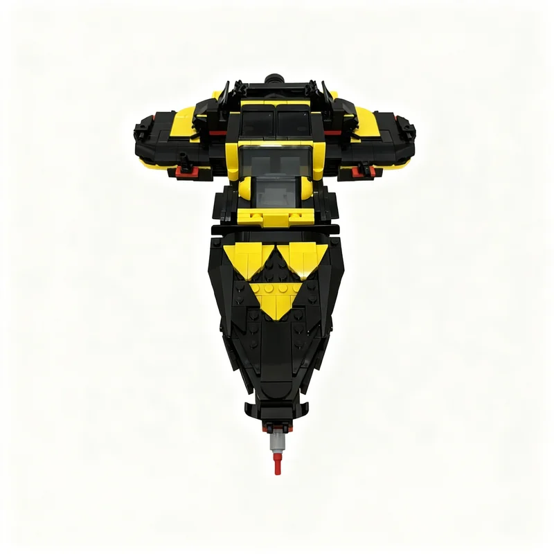 Фото 738 деталей MOC Blacktron Chaser: Космическая модель, конструктор, игрушка для сборки, рождественский подарок, творческая идея, развивающая игра, DIY №1