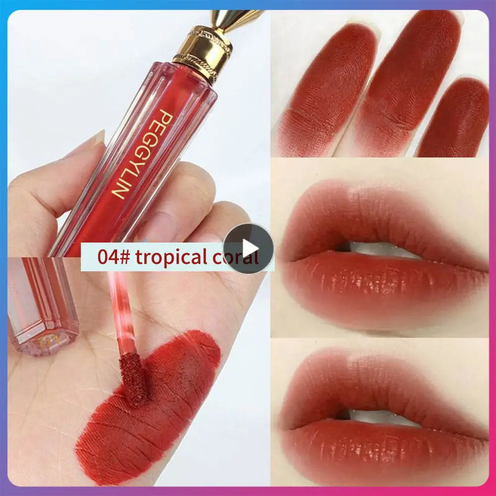 

Lip Glaze Silky Smooth Diamond Lip Gloss Lipstick Cosmetics Red Lip Tint Non-stick Cup Velvet Matte 4 Color Moisturizing