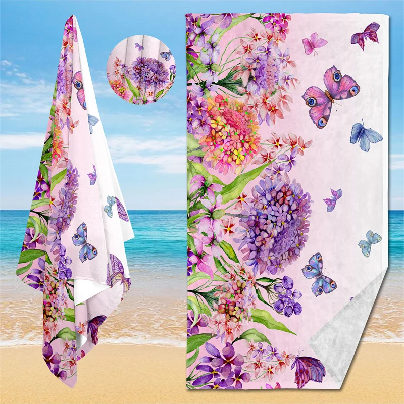 

75X150CM Butterfly Print Bath Towel Microfiber Beach Towel Super Soft Bath Towel Pool Bath Washing Towel Hand Towel Yoga Mat