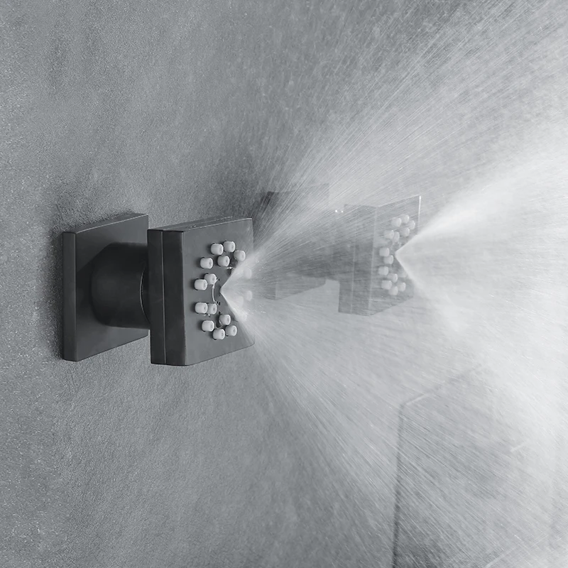 Душевая лейка с дождевой насадкой черный квадратный распылитель из твердой