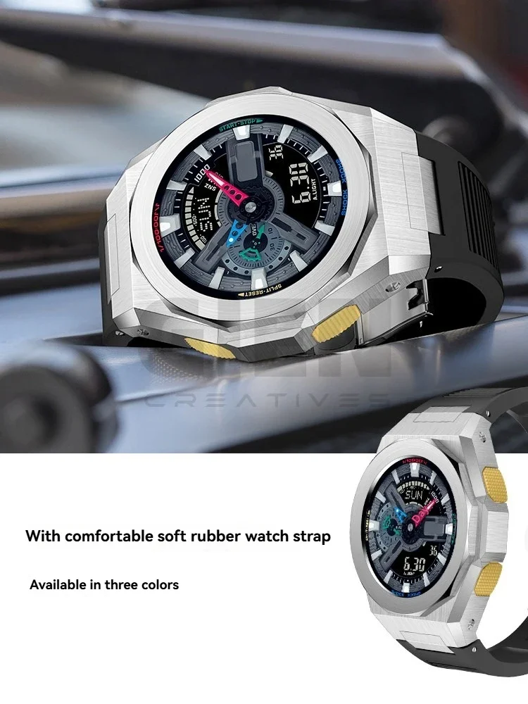 Фото Модифицированный комплект из нержавеющей стали (корпус и ремешок) для Casio G-SHOCK GA-110, GA100, GA-120, GA-140. Полный металлический комплект для переоборудования. №5