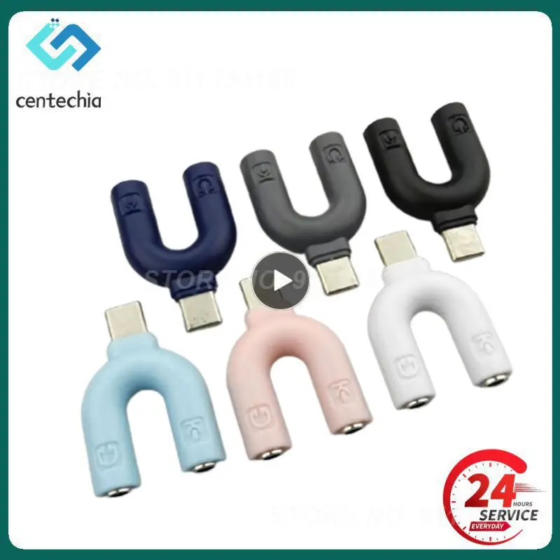 

1~10PCS Male For Female Headphone Plug Cable Adapter Type-c Convenient U-shaped Audio Headset Cable Hub Earphone Accessories