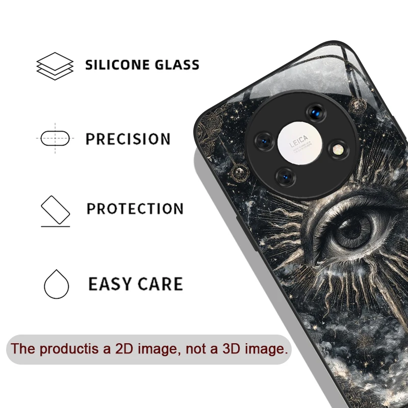 Фото Чехол для телефона из закаленного стекла в стиле ретро Devil Eye Mysterious Totem для Huawei Nova 13 12 SE 11 10 Pro Mate 70 60 40 30 P60 P50 P40 №2