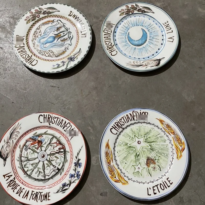 Креативная керамическая тарелка для стейка набор из 4 предметов домашняя ручной