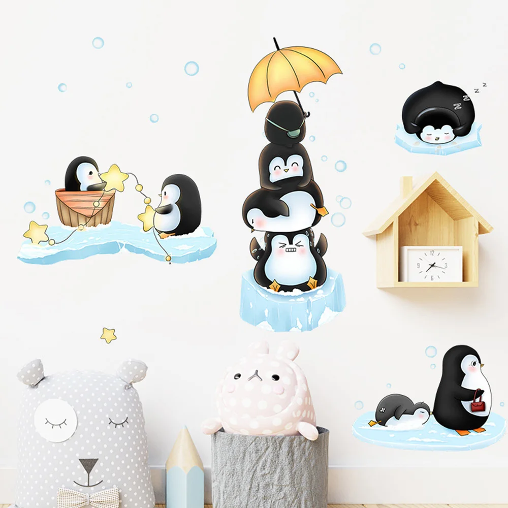 

Creative Playing with Ice Cubes Wall Stickers Poster Art Decals Bedroom Kids Room Self-adhesive Wallpaper Home Decor Kids Favor