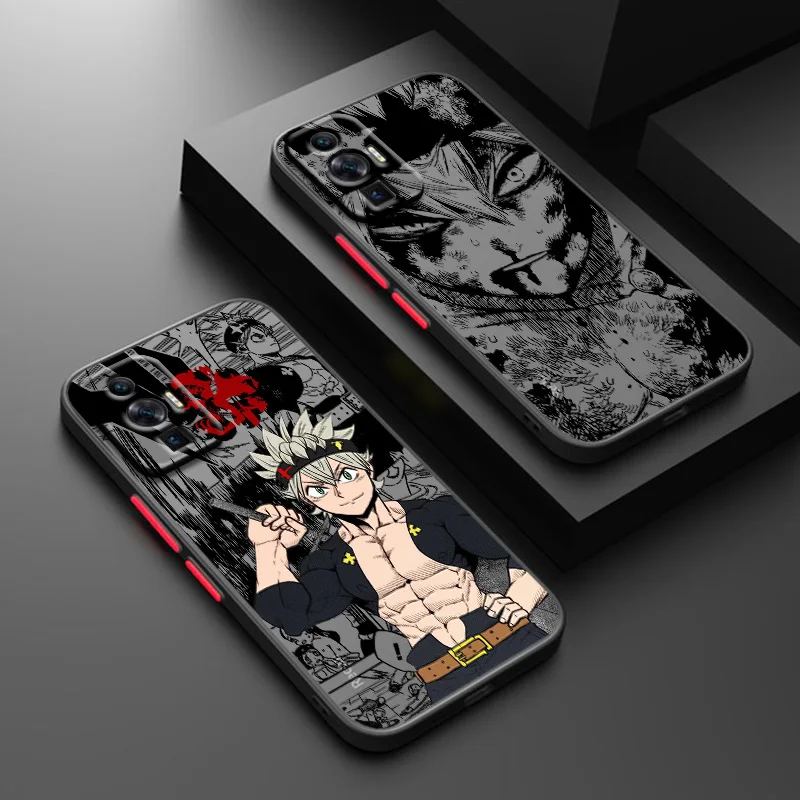 Черный клевер аниме для Poco F1 F3 F4 F5 C3 C31 C40 M3 M4 X3 X4 X5 X6 F2 M2 M5S Pro полупрозрачная