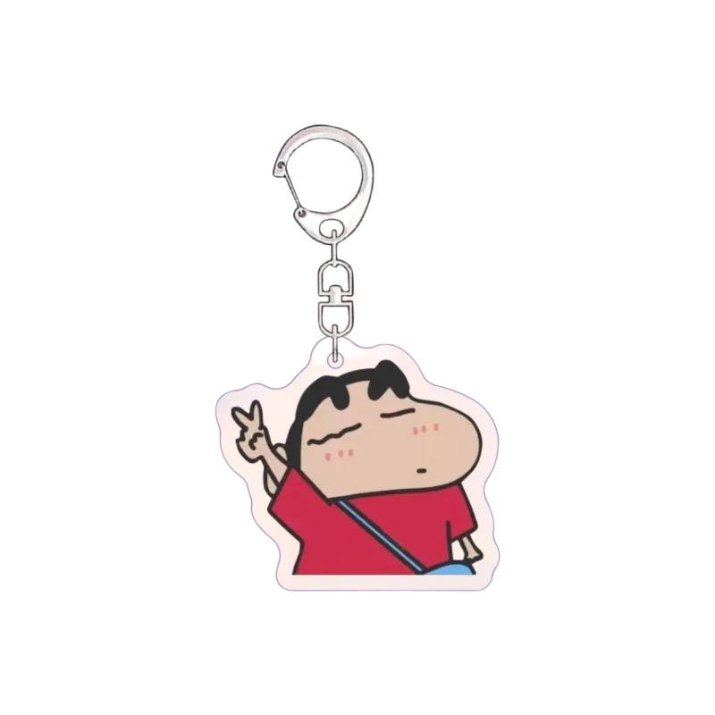 Фото Crayon Shinchan, мультяшный анимационный периферийный брелок для ключей, забавный, высококачественный, милый школьный рюкзак, маленький кулон, подарок на день рождения №3
