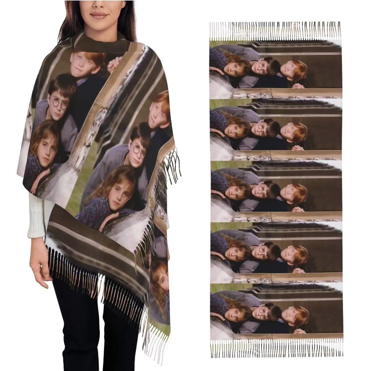 Шарф из фильма H-HARRY P-POTTER теплые мягкие шали Wrpas с длинной кисточкой женские