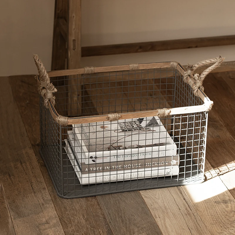 Винтажная железная сетчатая корзина для хранения закусок и фруктов кухонная