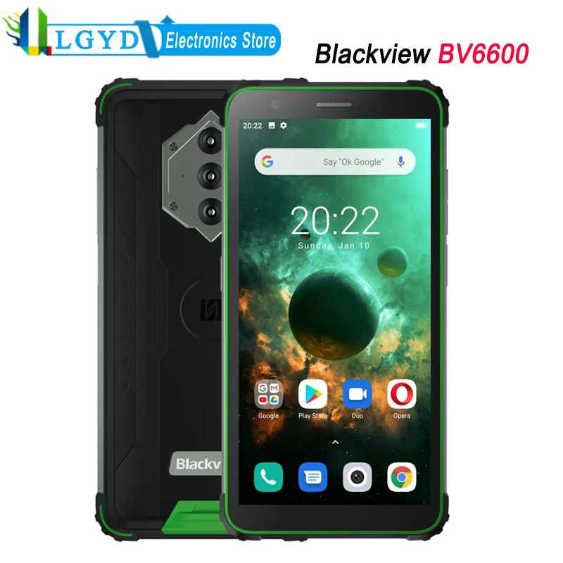 

Blackview BV6600 Rugged Phone IP68 Waterproof 4GB RAM 64GB ROM 5.7'' Android MTK Helio A25 Octa Core Dual SIM 4G LTE NFC 8580mAh