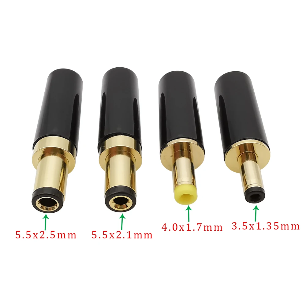 

Позолоченный разъем питания постоянного тока, 1 шт., паяльный адаптер, 35/4x1/7/5x1/5,5x2,5 мм, штекер постоянного тока, «сделай сам», сварочный провод, соединитель