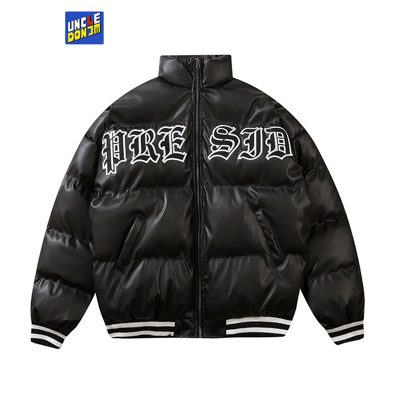 Harajuku Thick Parkas Jacket Men Cotton Solid Color Padded Jackets Casual Oversize Coat Winter Unisex puffer jacket