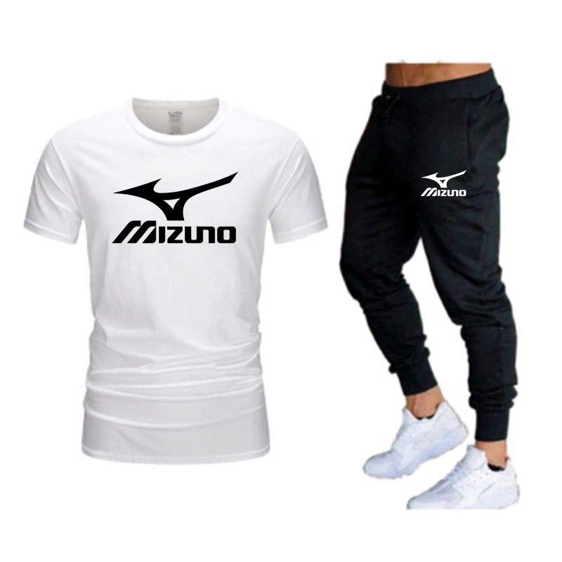 MIZUNO New Men's Brand Sportswear Shorts Set Short Sleeve Quick dry T-Shirt And Shorts Casual Wear Men's track and field Suit