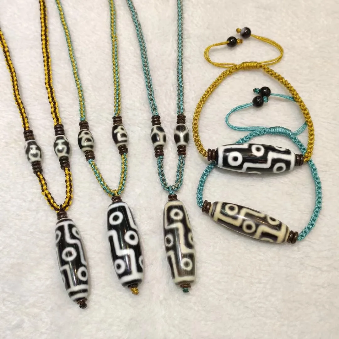 

Цена за одну штуку, подвеска LKbrother Talisman Treasure Energy, тибетский Старый Агат с 9 глазами, подвеска/браслет, амулет A UPD0804A2