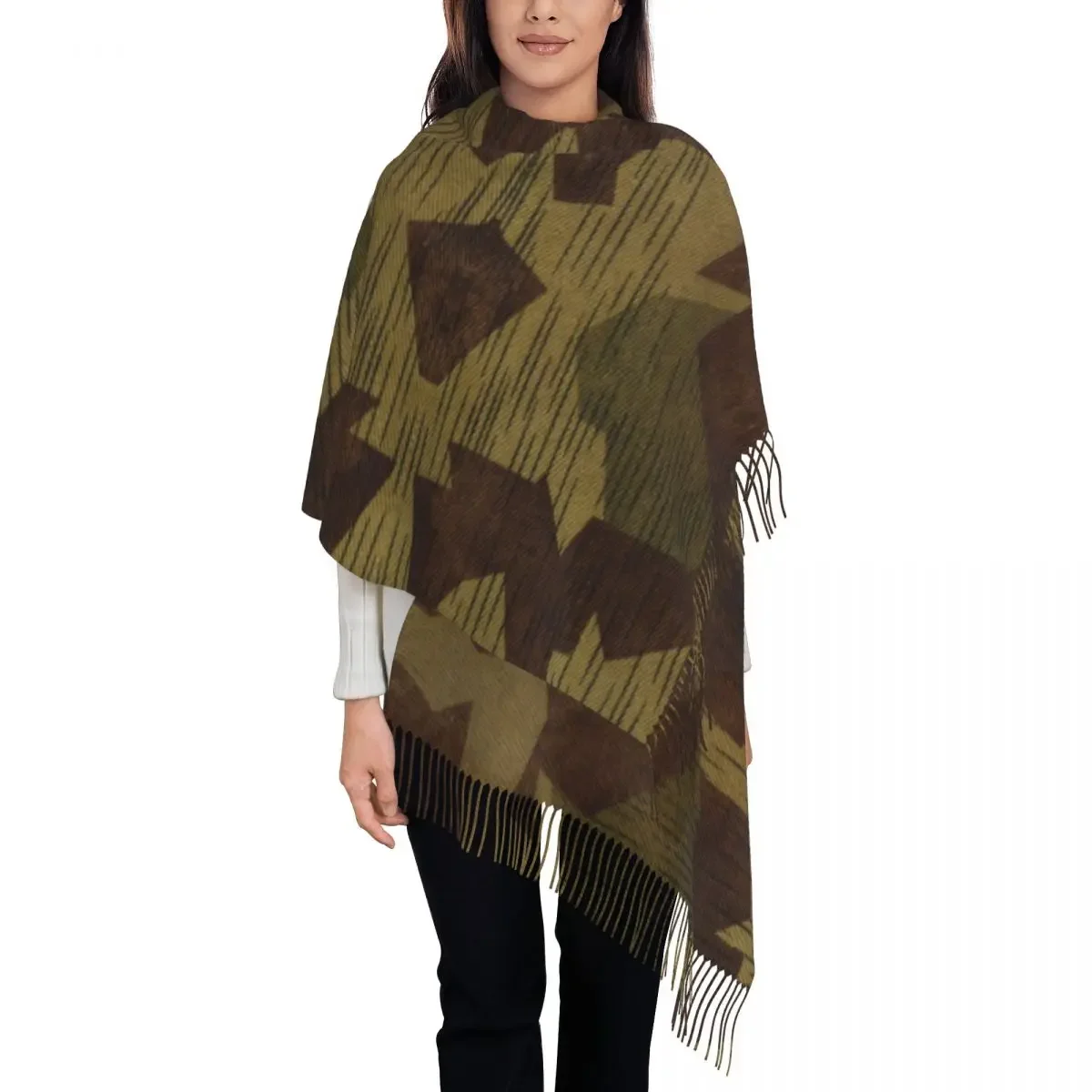 

Custom Printed German Splittertarn Camo Scarf Men Women Winter Warm Scarves Military Army Camouflage Shawls Wraps