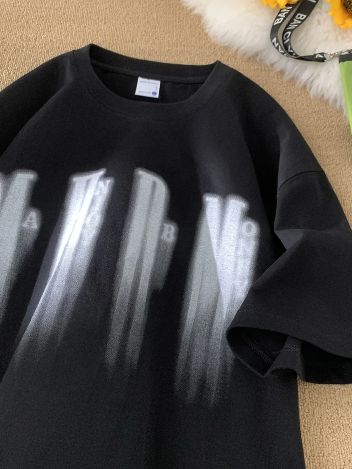 V37 Американская футболка с короткими рукавами мужская летняя 2024 новинка Ins