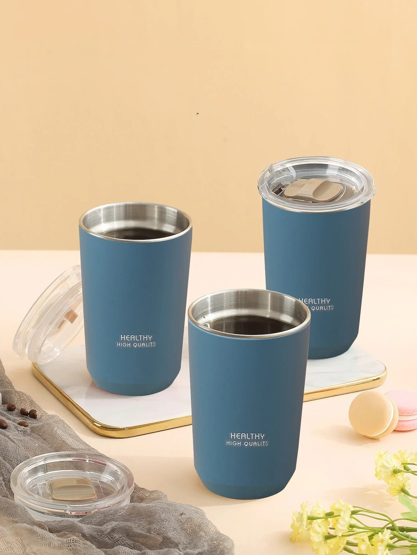 Чашка Bingba 480 мл кофейная чашка из нержавеющей стали 18/8 портативная Автомобильная