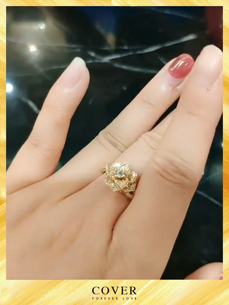 Кольцо с бриллиантами обмотка лозы лепестки роз стерлинговое серебро кольцо