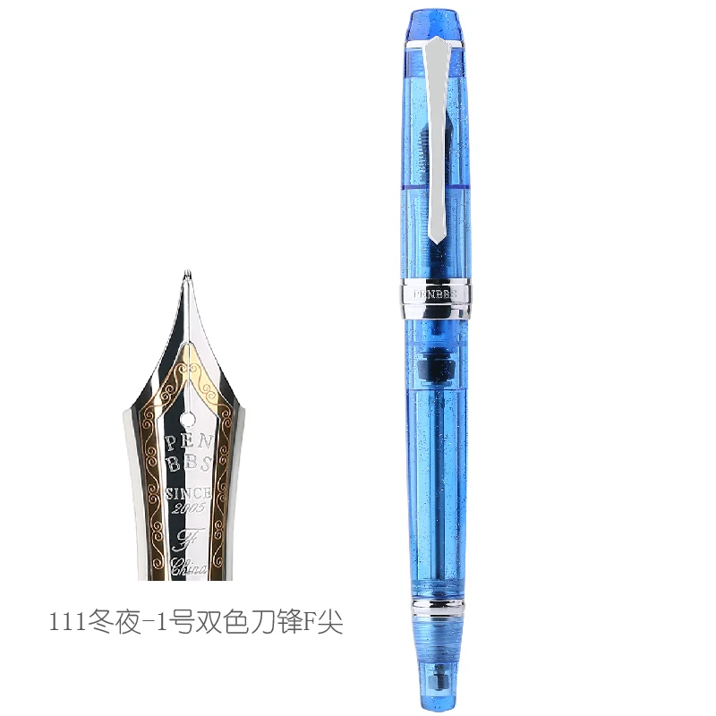 Cena PENBBS 456 Wypełnienie Próżniowe Pióro Wieczne żywica Przezroczyste Ciało Iridium Fine Stalówka 0.5mm Moda Biznes Prezent Do Pisania Zestaw Biurowy