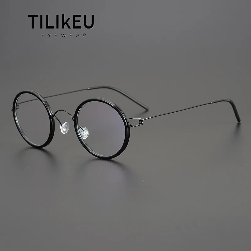 Дания безвинтовая круглая оправа для очков мужчин и женщин сверхлегкие очки в