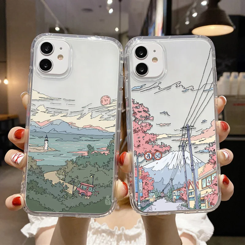 

Landscape Clear Case For OPPO Reno 4 5 Lite 5F 5Z 4F A54 A74 5G A52 A72 A92 A15 A16 A35 A37 A53S A31 A93 A94 A95 A32 A33 Covers