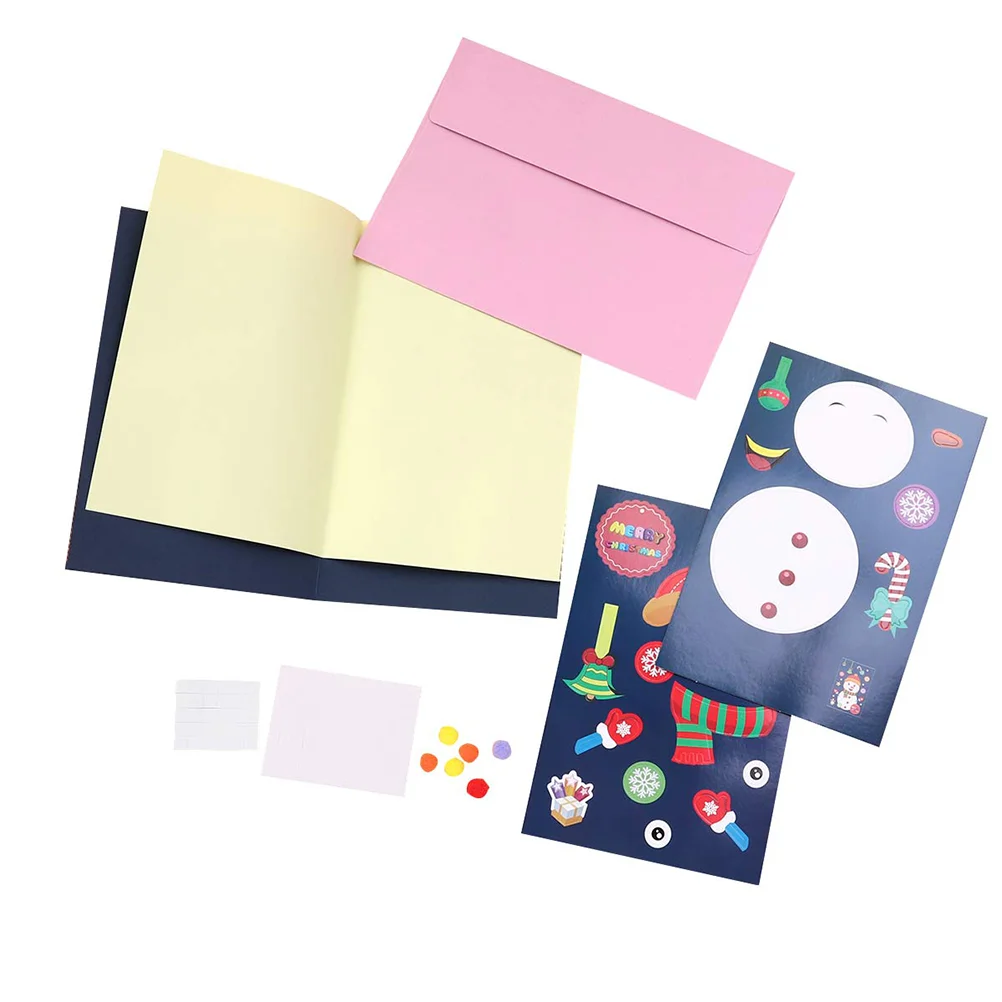 

6 Pack Kids Christmas Cards Making Supplies DIY Craft Educational Accessories Materials for Daycare Classroom