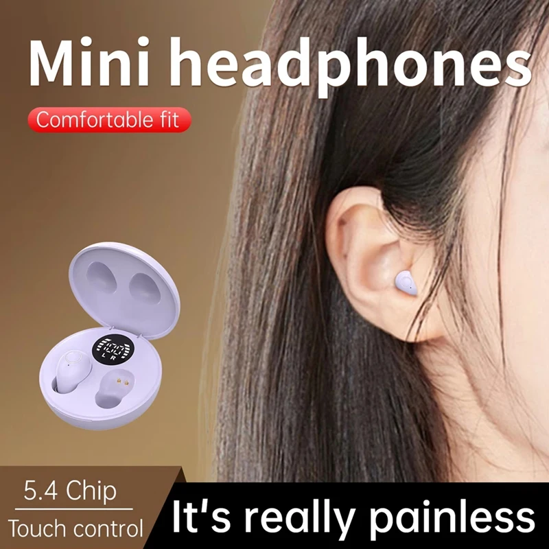 Мини-наушники, беспроводные Bluetooth, низкопрофильные микро-типы, крошечные сдержанные скрытые наушники, рабочие маленькие наушники-TCES (art.: 3920d3b697c64) - 3920d3b697c64