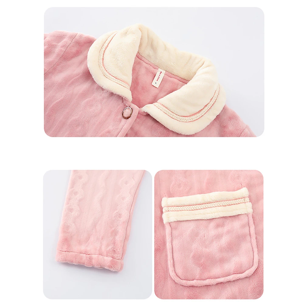 Winter Elegant Embroidery Women's Sets Flannel Home Clothes Christmas Pajamas for Women Sleepwear Suit Female pyjama pour femme