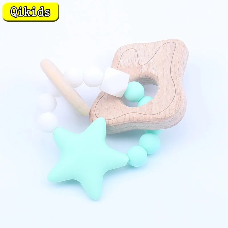 

NEW Newborns Food Grade Star Silicone Teether Beech Molar Tandjes Holder Soother Baby Teething Kauwen Accessoires Toys Gifts