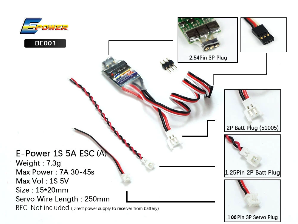 ESC 5A1S 5A2S 10A 20A 30A 40A E-Power для радиоуправляемых моделей самолетов танцевальных