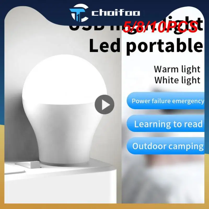 

5/8/10PCS Soft Light Eyes Protection Smart Dimmable Bulb 1w Led Light Bulb Long Service Life Computer Power Bank Lights