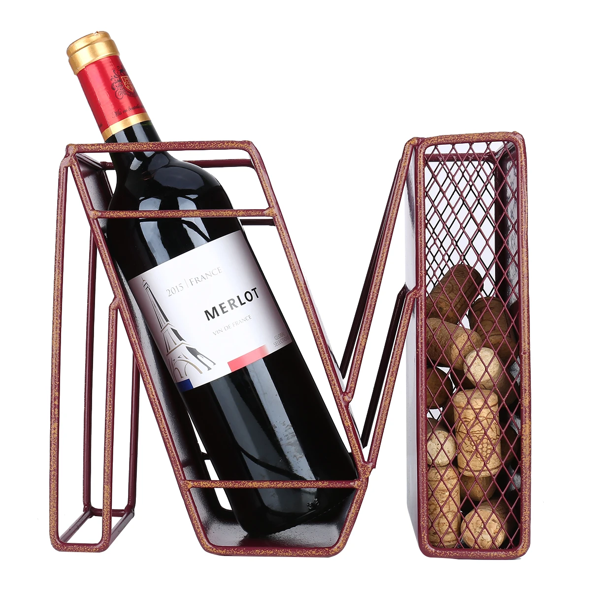 Винная Полка Tooarts Letter-h Железная И Деревянная Декоративная Подставка Для