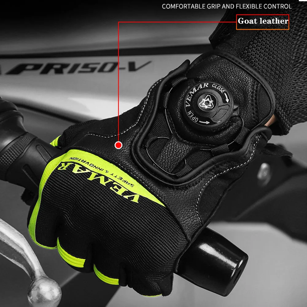 Мужские кожаные перчатки Vemar мотоциклетные для гонок по бездорожью и эндуро