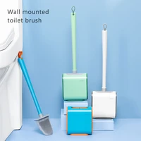 white silicone hanging toilet brush with brush holder wall mounted cleaning bathroom brush