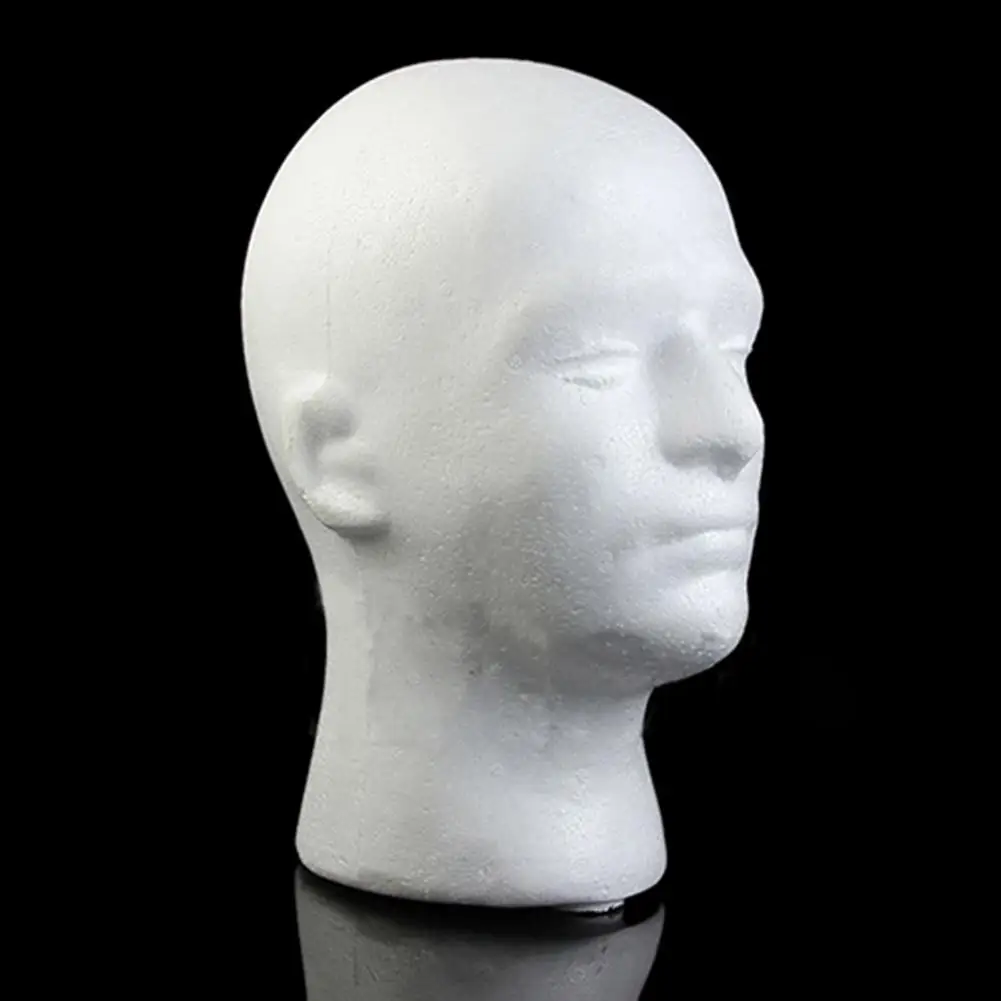 

Male Head Model Lightweight Sturdy Styrofoam Durable Foam Wig Stand for Exhibition Wig Glasses Hat Display Stand Manikin Head