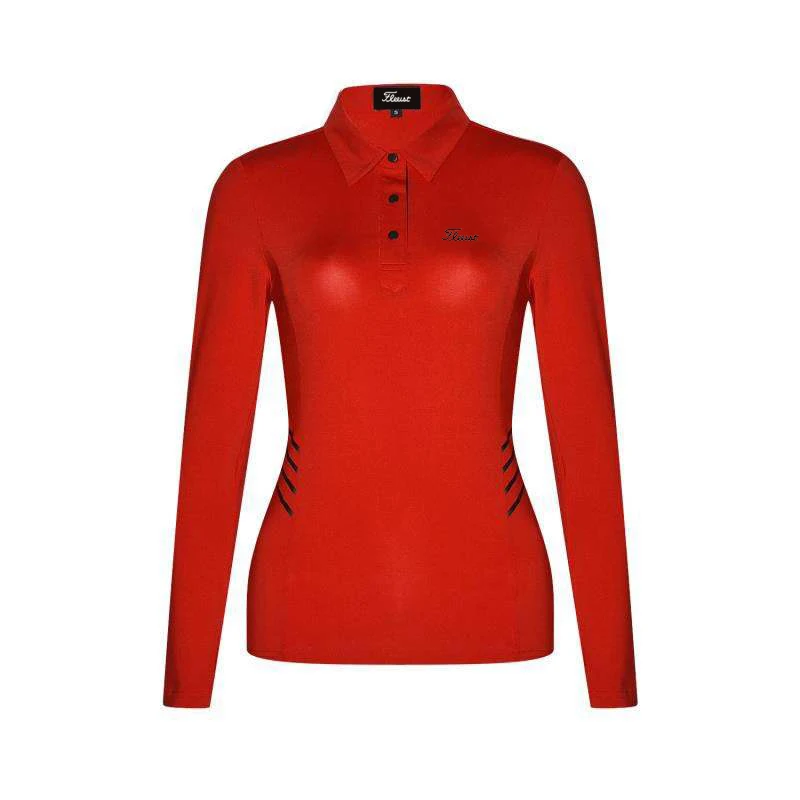 Women's Golf T-shirt Summer Fashion Sports Long Sleeve Shirt Quick Dry Breathable Polo Shirt for Ladies