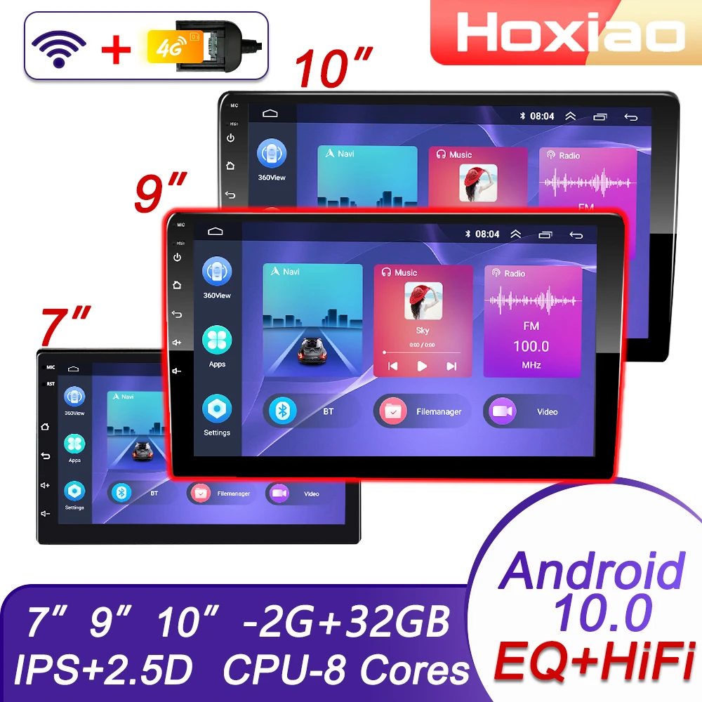 Автомагнитола на Android 10 мультимедийный плеер с восьмиядерным процессором ОЗУ 2 Гб