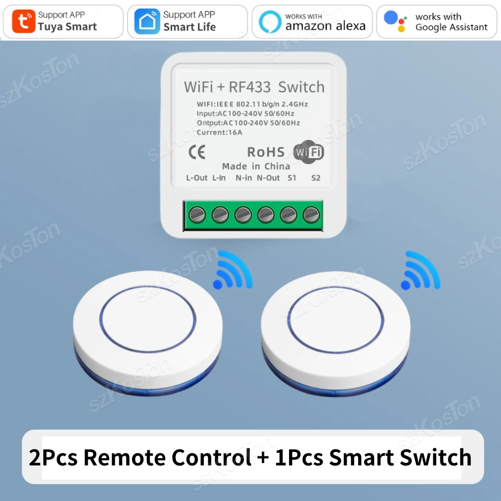 

Беспроводной умный выключатель SZKOSTON Wi-Fi+RF433