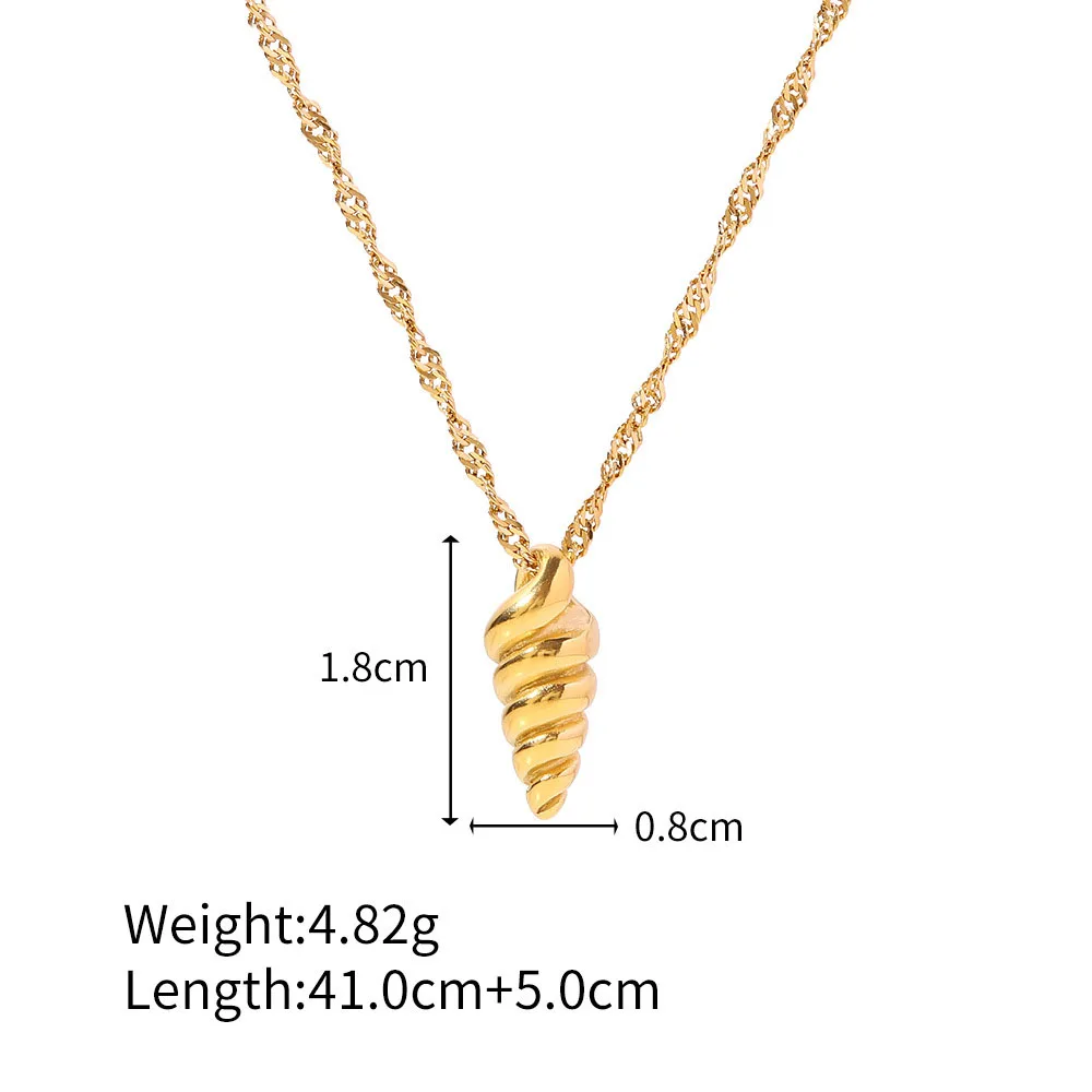 Stainless Steel PVD 18K Gold Plated Tarnish Waterproof Twist Chain Arrow Pendant Necklace  For Woman Jewelry Wholesale Trendy